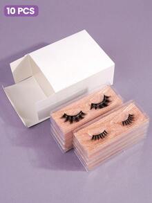 Bộ 10/20/50 cặp mi giả 3D tự nhiên, kiểu đan chéo mềm mại, 4 kiểu kết hợp, kèm hộp giấy. Kiểu mắt mèo, mỏng nhẹ, tạo độ cong tự nhiên và làm dài mi. Kiểu hoạt hình, mỏng nhẹ, phù hợp cho trang điểm hàng ngày. - màu đen - Xem 7