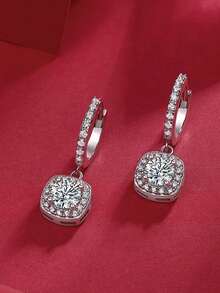 Bông tai Moissanite bạc 925 cho nữ, bông tai đinh tán không gây dị ứng, thiết kế tối giản sang trọng, chống oxy hóa, thích hợp đeo hàng ngày, quà tặng cho Ngày Valentine, Ngày của Mẹ, đám cưới, lễ đính hôn, sinh nhật, đóng gói hộp quà. - Phong cách 2 - Xem 6