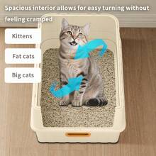 Drawer-Style Enclosed Cat Litter Box – Large Odor-Control Kitty Toilet With Pull-Out Tray, Spacious Design For Kittens, Big Cats & Multi-Cat Homes - 52*35*35cm - 查看 6