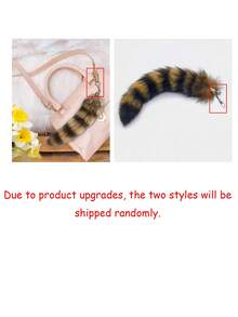 美国大狐狸尾巴吊坠挂饰，汽车包挂饰，钥匙扣，背包配件，返校礼物，钥匙圈，女士礼物，浣熊尾巴背包装饰，冬季 - 彩色 - 查看 5