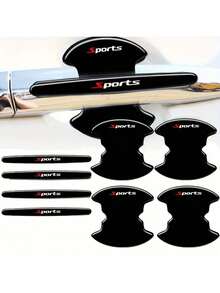 8pcs Car Door Handle Bowl Anti-Scratch Protective Stickers, Universal Fit With Paint Protection Film, Wear-Resistant - One Size - View 1