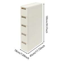 YUNRUX Drucker Tisch Höhenverstellbarer 3-Ebene-Druckerstander 60 x 50 cm mit Rädern Mobile Druckwagen aus Holz und Metall Druckerhalter für große Drucker Cremig-weiß für Studienbüro Büro - A - Übersicht 2