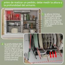 zxxNETEL Organizador Bao Fadero Estante de Cocina Expande de 2 Nive con 2 cestas mlicas 1 Organizador de Tapas de Ollas 7 Compartimentos Austab Adecuado para cocinas An 69.3-81 organizador de cocina - 4 Panelesorganizador de ollas y sartenes - Ver 4