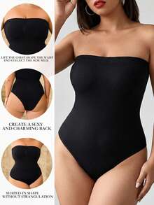 Große Größen 1 Stück Formende Bodysuit für Damen - Formende Shapewear für den gesamten Körper, geeignet für Kleider, Hochzeiten, Alltagstragen und Wochenbett-Erholung - Schwarz - Übersicht 5