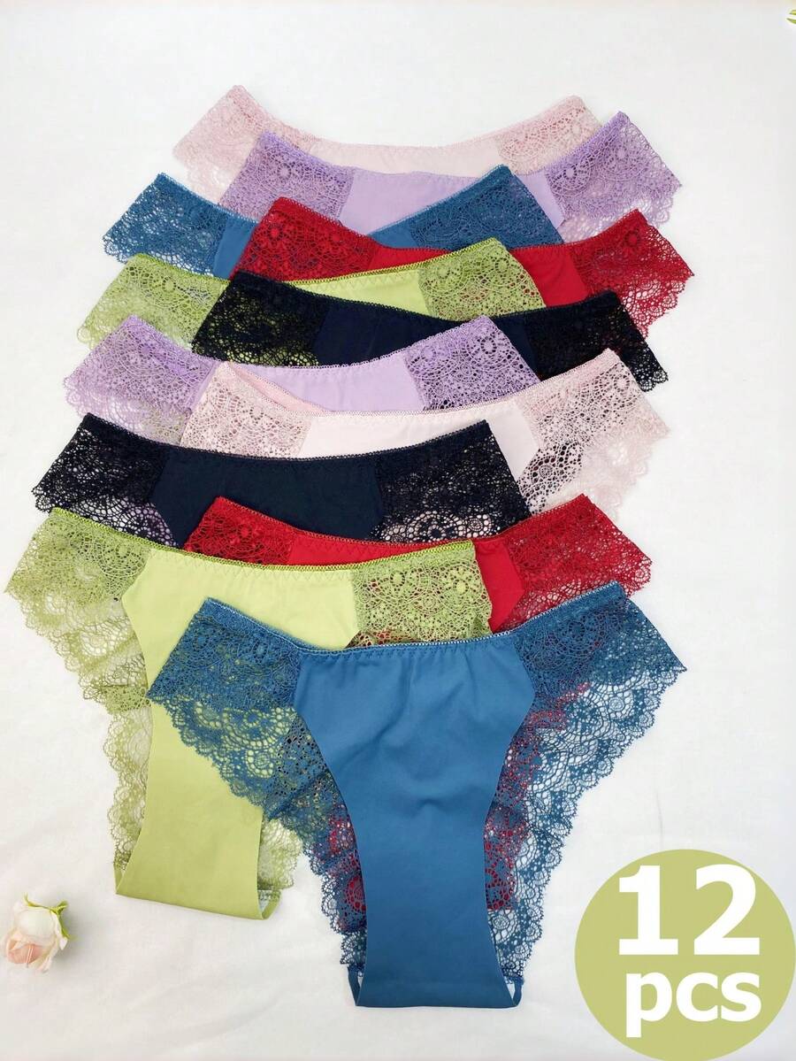 5/12-Piece Women's Mid-Rise Seamless Briefs - Soft Cotton-Blend Underwear High Elasticity, No-Roll Edges & Shape-Retaining Fit | Perfect For Daily Use, Office Commutes, Brunch Dates & Home Lounging, Essential Everyday Clothing That Matches Mid-Waist Jeans & Dresses | Elegant Minimalist Vibe, Thoughtful Gift For Her, Confidence-Boosting Comfort - Nhiều màu - Xem 1