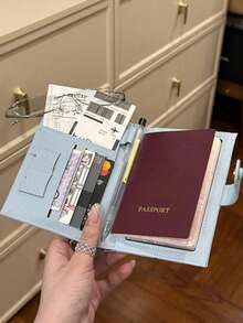 护照夹、护照钱包、护照袋、护照盒、文件收纳包、票夹、旅行收纳包,男女通用,度假、飞行、上学必备,旅行配件,假日必备 - 彩色 - 查看 6