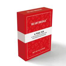 HEART BRIDGE 1PC Deep Conversation Game Cards, Tabletop Game, Party Entertainment Game Activity, Powerful Conversation Interaction Tool. Christmas/Valentine's Day/Halloween, Suitable For Perfect Game Nights | 54 Cards - Red - View 5