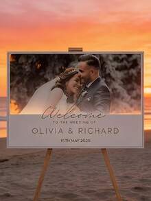 Customizable Welcome Sign | Personalize With Photo And Text, Suitable For Weddings, Parties And Special Events - Multifunctional Decor, Floor Standing, Material - Multicolor - View 7