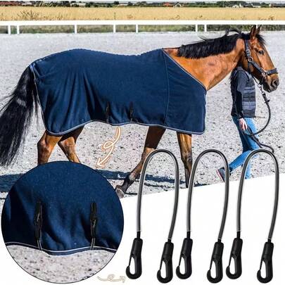 1pc Adjustable Elastic Horse Leg Strap With Clips, Horse Riding Equipment Replacement Part, Suitable For All Horse Breeds And Sizes, For Horseback Riding, Training, Tying