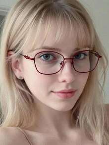 1 Pair Unisex Fashion Artistic Flat Glasses - Rose Red - View 2