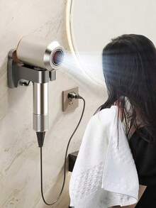 壁挂式吹风机支架，无需钻孔，酒店浴室吹风机收纳架 - 均碼 - 查看 9