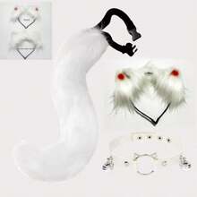 3件套猫咪主题服装套装，包括猫耳朵、毛绒尾巴和手工毛绒头箍。适合万圣节、情人节、复活节和其他节日派对。这款猫咪主题配饰组合套装是送给朋友、家人和同事的绝佳新年和情人节礼物。 - 彩色 - 查看 10