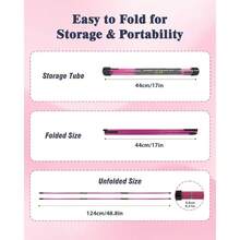 Alignment Sticks, 2 Pack Plastic 49 Inch Collapsible Alignment Stick Practice Rods Aid Aiming, Putting, Swing Trainer, Posture Corrector With Tube Case, Training Equipment - 粉色 - 查看 7