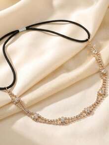 波西米亚风金色水晶水钻头饰 - 水晶发链发箍，适合女性、新娘、婚礼、晚宴、节日和派对佩戴 - 彩色 - 查看 4