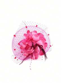 1件女士复古20、30、50年代风格头饰，配有蝴蝶结、花朵和面纱，适合婚礼、下午茶派对等场合。 - 彩色 - 查看 9