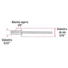 Remaches Acabado Natural - 5/32" - Bolsa con 50 pzs de aluminio - A - Ver 2