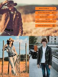 1条男士棘轮皮带，1.375英寸尼龙帆布棘轮皮带，男士时尚尼龙网布皮带 - 彩色 - 查看 3