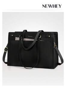 NEWHEY 15.6 Inch Women's Laptop Bag, PU Leather Briefcase, Waterproof Office Handbag, Designer Laptop Sleeve, Suitable For Office, Teachers, College Students, Travel, Large Capacity, Professional - Multicolor - View 1