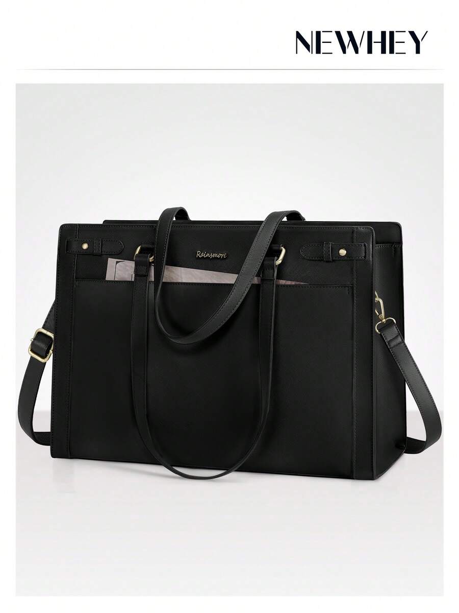 NEWHEY 15.6 Inch Women's Laptop Bag, PU Leather Briefcase, Waterproof Office Handbag, Designer Laptop Sleeve, Suitable For Office, Teachers, College Students, Travel, Large Capacity, Professional - Multicolor - View 1