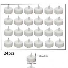 Bộ 6/8/12 đèn nến chạy bằng pin, nến LED màu vàng ấm áp, thích hợp cho các ngày lễ, họp mặt gia đình, sinh nhật, đám cưới, ban phước lành - trắng - Xem 5