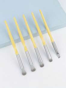 5支装斜角眼影刷、晕染刷、眉刷，多功能眼妆刷具 - 彩色 - 查看 9