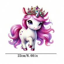 1pc/2pcs/3pcs Unicorn & Horse Pattern Heat Transfer Stickers, DIY Iron-On Patches, Suitable For T-Shirt Making, Pillow Decor, Backpack, Cushion, Pants, Sofa Cover, Waterproof & Fade Resistant - L - View 1