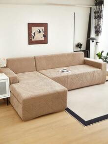 غطاء أريكة مطاطي بنمط ورقي واحد قطعة، غطاء أريكة مقاوم للغبار مصنوع من البوليستر بطراز شمالي حديث، مضاد للانزلاق وسميك، مناسب لأريكة من 1/2/3/4 مقاعد، خاص لديكور الأريكة في فصلي الخريف والشتاء، غطاء وسادة غير مشمول - كاكي - مشاهدة 6