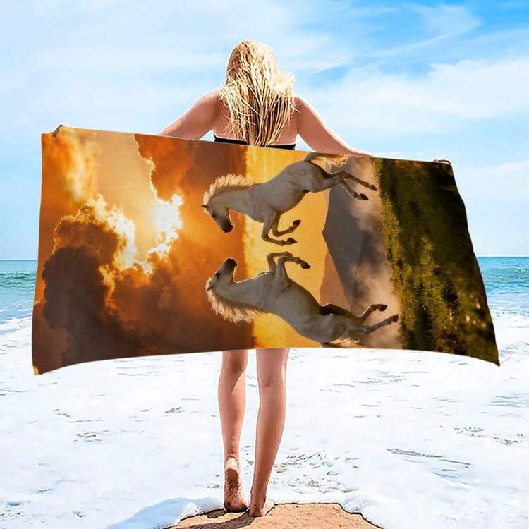 Large Beach Towel - Giraffe Beach Towel With Carry Bag, 30