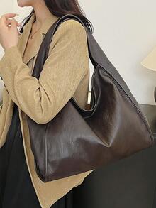 豹纹女士手提包，简约休闲大容量托特包，工作包，单肩/腋下包（学院风） - 彩色 - 查看 12