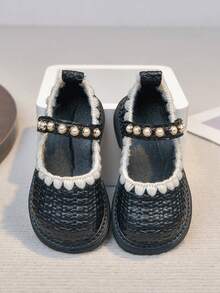 2026 Korean Style Children Princess Shoes, Spring New Leather Easy-Clean Soft Sole Toddler Walking Shoes - Black - View 8