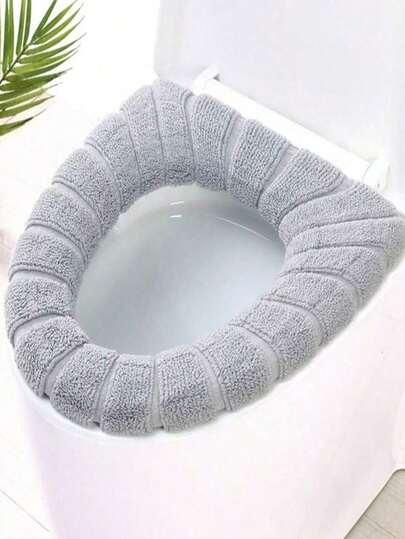 1pc Soft & Warm Toilet Seat Cover, Washable Thickened Cushion Suitable For Toilet And Bidet, Non-Elastic, Universal Size
