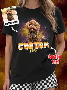 Customized Pet Shirts, Retro 90s Pattern Shirts, Dog Shirts, Customized Rap Dog T-Shirts, Customized 90s Shirts, Personalized T-Shirts - Black - View 1