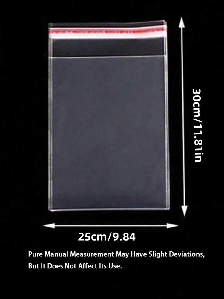 100pcs Transparent OPP Self-Sealing Bags, Suitable For Baking Cookies, Snacks Decoration Packaging, Protecting Books, Accessories, Stationery And Other Items, Dust-Proof And Moisture-Proof, Suitable For Autumn, Back To School, Valentine's Day - Multicolor - View 8