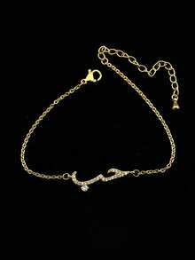 1pc Fashionable Arabic Letter 925 Sterling Silver Bracelet, Elegant Women's Daily Wear, Date, New Year, Valentine's Day Gift - Gold - View 4