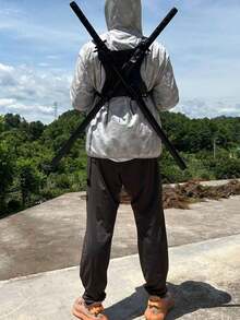 1 Dây đeo kiếm đôi bằng da PU có thể điều chỉnh cho lễ hội Carnival Deadpool, phụ kiện hóa trang hiệp sĩ thời Phục Hưng Trung Cổ, chiến binh Viking, áo vest, giá treo vũ khí, trang phục sinh nhật, tiệc độc thân, Halloween, lễ hội Carnival. - màu đen - Xem 2