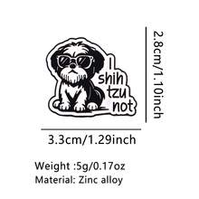 “我不是西施犬”珐琅徽章，可爱动物狗狗胸针，翻领别针，可别在背包、服装、配饰或珠宝上，是送给朋友的绝佳礼物。 - 黑色 - 查看 10