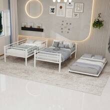 Kids Bed Frames, Headboards & Footboards - White + Iron + Bedroom - View 5