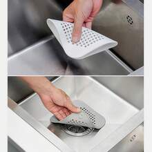 硅胶排水盖，厨房水槽防堵塞过滤贴纸，浴室排水口毛发收集器，过滤网 - 家居必备，厨房用品，厨房配件，厨房工具 - 彩色 - 查看 3