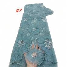 Nigerian African Beaded Lace Fabric 2026 High Quality Sequins Embroidery French Lace Fabric For Wedding Sewing Dress Material - A - View 9
