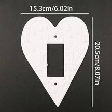 1pc Sweet White Heart Embossed Switch Frame, Swan & Floral Texture, Suitable For Valentine's Day Home Wall Switch Decor, Comes With Screws, No Power Required - White - View 15