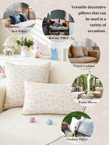 1 vỏ gối in hình hoa sen, mềm mại và thoải mái, kiểu đóng mở dạng phong bì, thích hợp trang trí nhà cửa, ghế sofa, phòng ngủ, ký túc xá, có thể giặt máy (không bao gồm ruột gối) - Nhiều màu - Xem 4