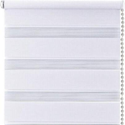 Funky Gadgets Zebra Roller Blinds - Dual Layer Fabric Shades Easy Fix For Windows And Doors