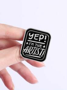 1枚“没错，我就是艺术家”珐琅徽章，趣味语录合金胸针，翻领/背包徽章，时尚珠宝配饰，送朋友的礼物 - 彩色 - 查看 9