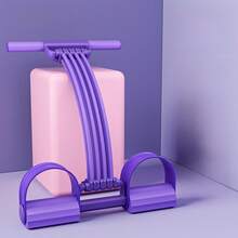 1 Set Purple/Pink Latex Resistance Bands With Foot Pedal, 10 Levels Adjustable 15-150 Lbs, Suitable For Glutes, Abs, Back And Full Body Home Fitness Training - Multicolor - View 14