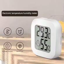2个高精度迷你温湿度计，室内家用爬行动物电子温湿度计，车载温度计，带大液晶显示屏的数字花园温湿度计 - 白色 - 查看 9