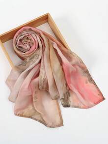 1条女士波西米亚风水彩印花头巾，轻盈多色围巾，优雅百搭披肩，适合日常佩戴（此款头巾采用轻盈单面印花面料，尺寸为70*180厘米。实际佩戴效果可能因人而异。我们不接受因材质或尺寸原因的退货。） - 小清新 - 查看 6