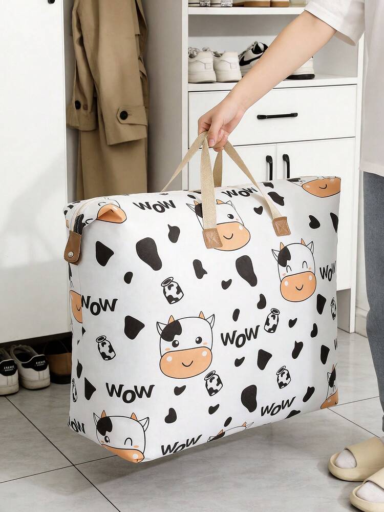 1个棉质被子收纳袋，防水防潮手提袋，适合旅行、搬家、打包、幼儿园卡通收纳袋 - 彩色 - 查看 3