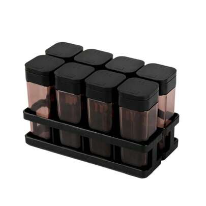 Bộ 1/4/8 hũ đựng gia vị, hũ nhựa đựng gia vị có nắp, hộp đựng gia vị trong suốt dùng cho nướng BBQ, thích hợp đựng gia vị, muối và tiêu, màu ngẫu nhiên.