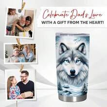 1个，20盎司/591毫升 3D打印雪狼/森林狼/白狼不锈钢真空保温旅行杯，带盖，经久耐用，防漏，完美礼物之选！生日、周年纪念礼物 - 彩色 - 查看 17