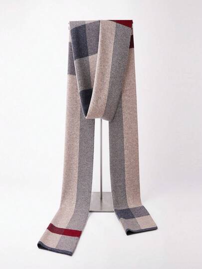 1 pièce Écharpe unisexe, élégante et polyvalente pour les couples, convenant pour l'hiver, l'automne/l'hiver, les affaires, les fêtes, avec doublure thermique